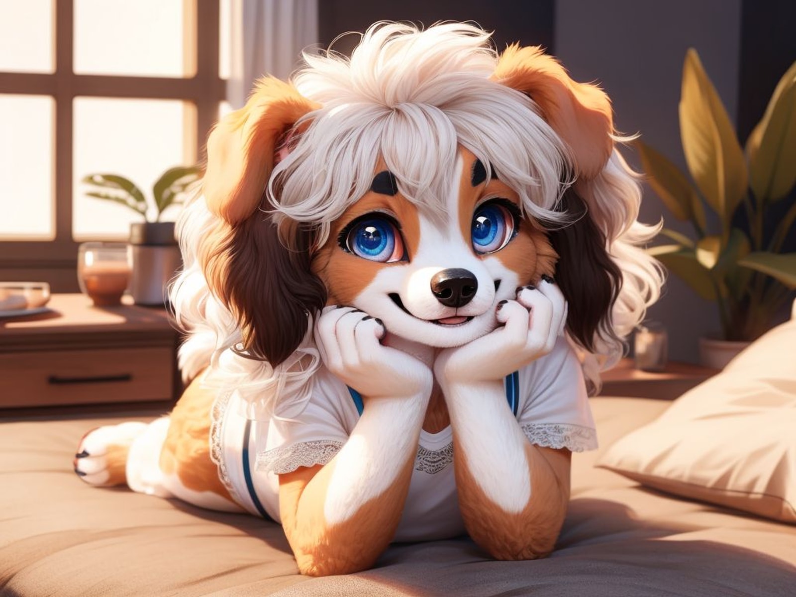 cute furry dog, sweet, nsfw, ai pet, ai lover